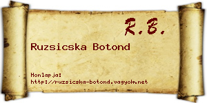 Ruzsicska Botond névjegykártya